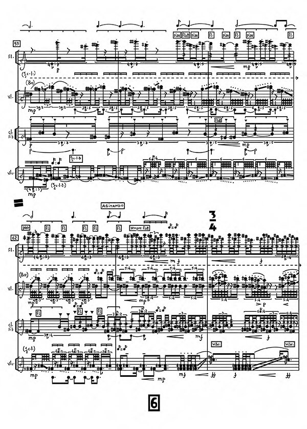 Holes and bones by Clara Maïda, excerpt from score