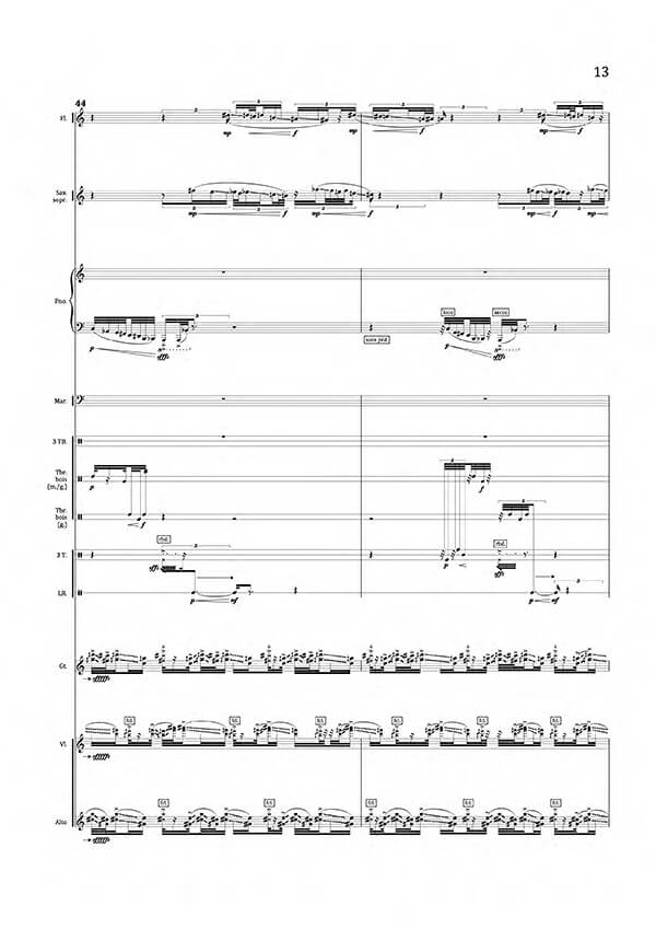 Kinê-Diffr(a)ct by Clara Maïda, excerpt from score