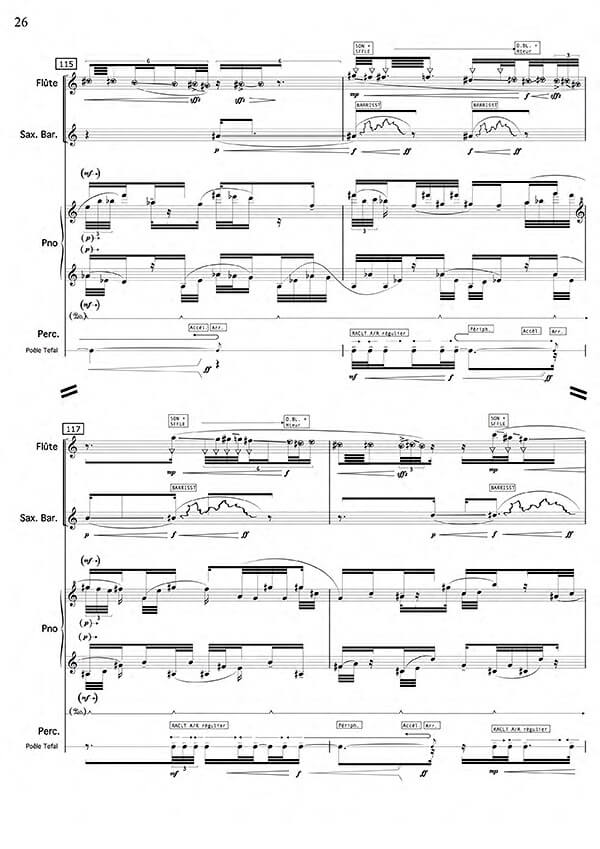 Kinêm(a)bstract by Clara Maïda, excerpt from score