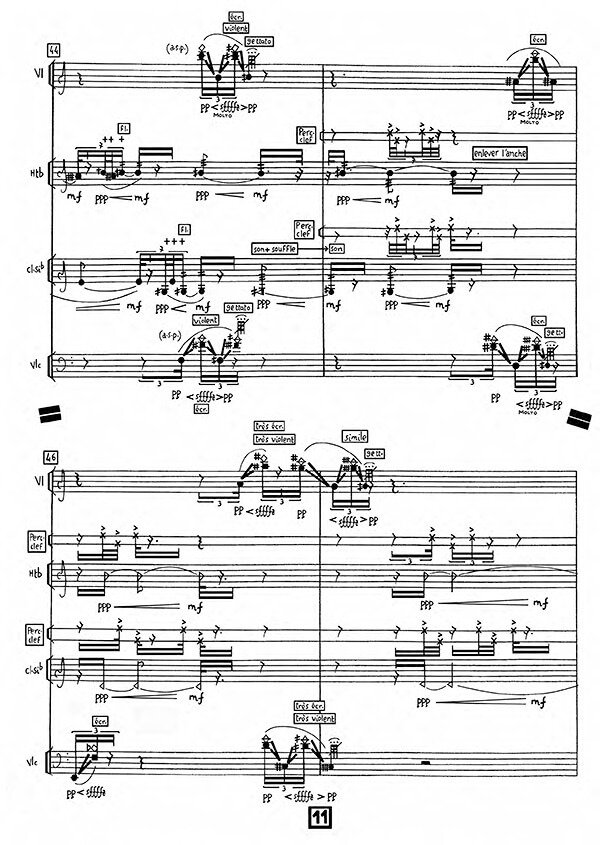 Repeats, defeats by Clara Maïda, excerpt from score
