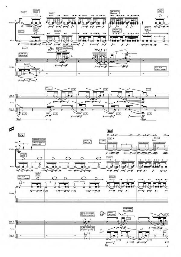 Web studies by Clara Maïda, excerpt from score